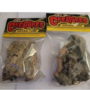 NEW 2 Pack Zoo Med Creatures Natural Cork Bark  Invertebrate Pets Hide Climbing